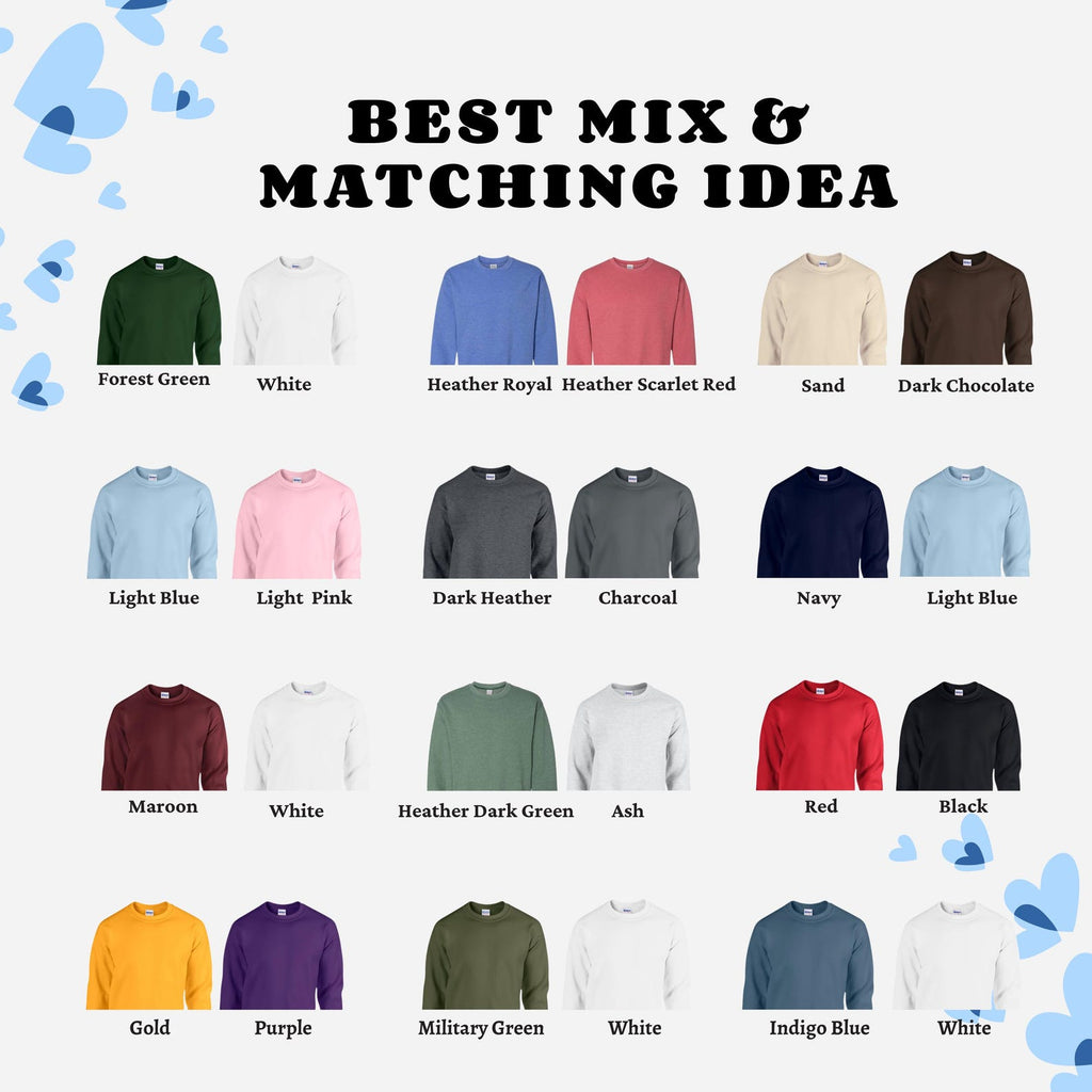 Custom Embroidered Heart and Puzzle Piece Sweatshirt, Initial With Heart On Sleeve